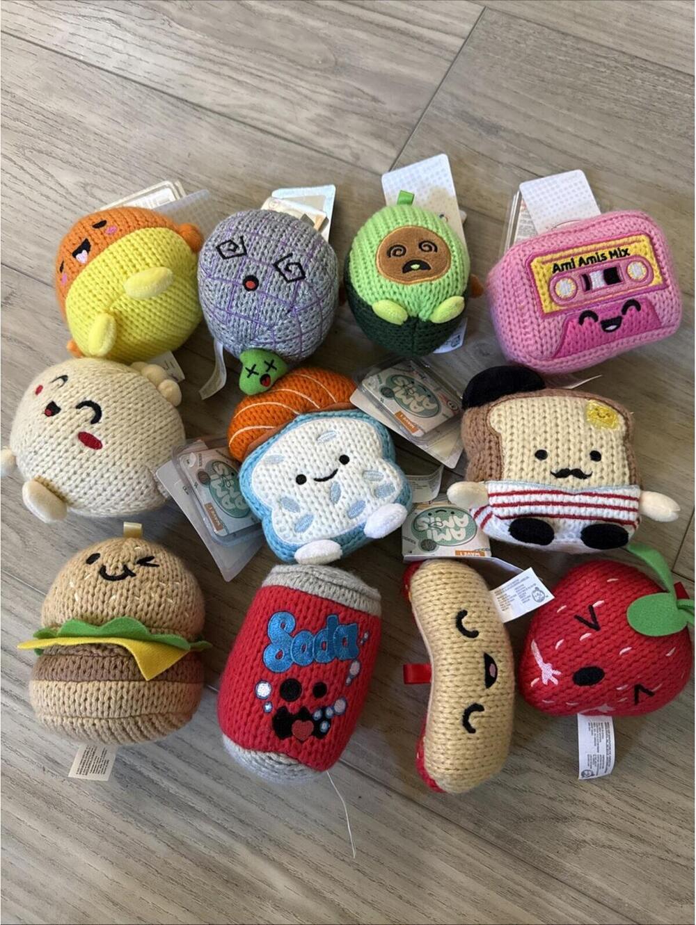 Jakks Pacific Ami Ami’s Plush Crochet Stuffed Toy Lot Of 11 Characters